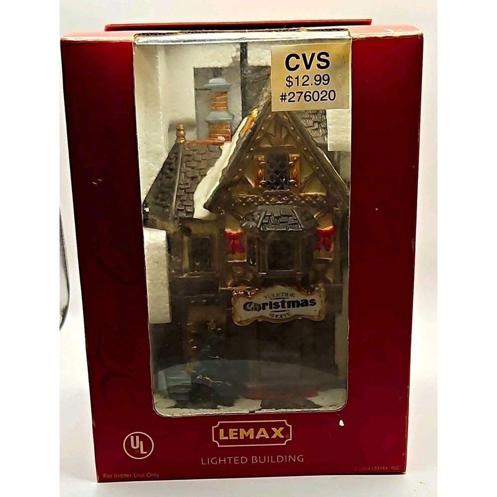 Vintage Lemax Yuletide Christmas Shoppe Lighted Christmas Village Building 2004